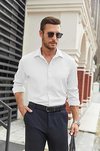 Mens%20Stretch%20Dress%20Shirts%20Long%20Sleeve%20Button%20Down%20Shirt%20Regular%20Fit%20Formal%20Business%20Shirts%20-%20Image%202