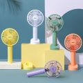 Handheld Small Desk Fan 3 Speed 1200mAh Cooling Fan USB Rechargeable Air Cooler Detachable Base for Home Office Travel Dormitory. 