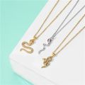 High Quality Gold Chain Stainless Steel Necklace Fashion Women Cute Snake Pendant Neckalce Wholesale. 