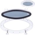 Seaflo Boat Oval Shape Porthole Window With White ABS Plastic Trim Port Hole. 