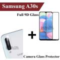 Samsung Galaxy A30S Full Black 9D5D6D10D11D21D Tempered Glass Screen Protector Full Glue Edge To Edge + Camera Flexible Gorilla Glass Protector For Samsung Galaxy A30s. 