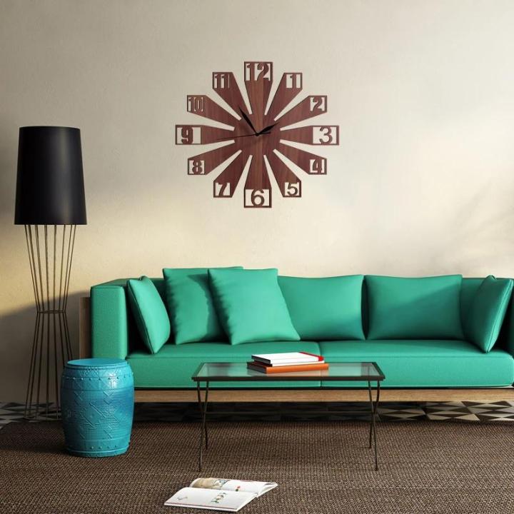 3D Wooden Clock With Premium Design I The New Wooden Wall Clock Big Size I Wall Clock I Wooden Wall Clock I Wall clocks for bedroom I 3D Wooden Wall Clock for Home and Offices, 3D Design Dark brown (12x12)