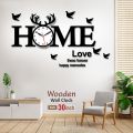Alphabet HOME Large Wall Clock Modern Design Clocks- 3D laser cut - home decore  - wooden wall clock. 