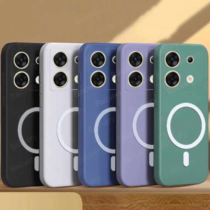 for infinix Zero 30 4G X6731B Zero30 5G X6731 Wireless Charger Magnetic Ring Sticker Silicone Colorful Phone Case Cover