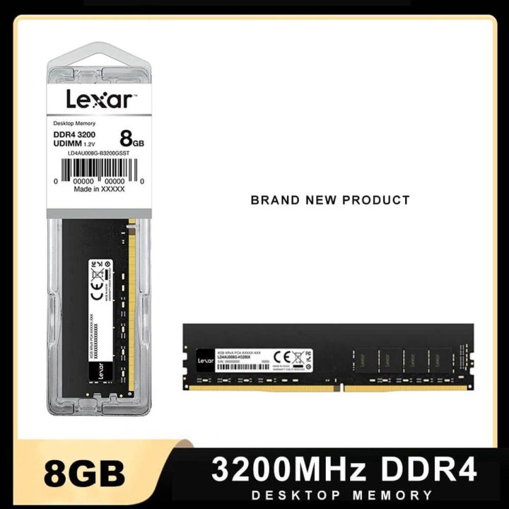 LEXAR 8GB DDR4 3200Mhz RAM DESKTOP - 2 Years Warranty