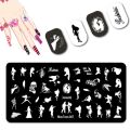 DISNEY New Cartoon Figure Nail Stamping Plates Cute Ear Stamping Plate Mouse Character Nail Art Templates #064. 