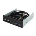 5.25 Inch Desktop Pc Case Internal Front Panel Usb Hub 2 Ports Usb 3.0 And 2 Ports Usb 2.0 With Hd Port 20 Pin Connector. 
