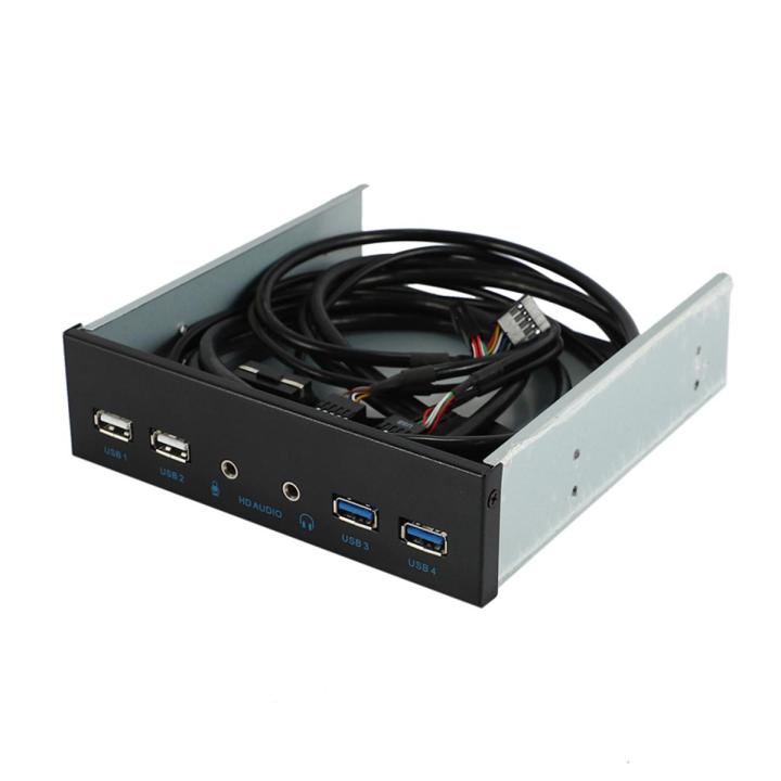 5.25 Inch Desktop Pc Case Internal Front Panel Usb Hub 2 Ports Usb 3.0 And 2 Ports Usb 2.0 With Hd Port 20 Pin Connector