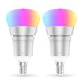 2 in 1 Maxcio Smart LED Light Bulb, Dimmable,Color Changing Ambience Light, Compatible with Alexa, WiFi APP Remote Control, No Hub Required, 9W, E14 Base Holder - 2 Bulb Per Pack. 