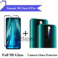 Xiaomi Redmi Note 8 Pro Full Black 9D Tempered Glass Edge to Edge Full Glue Screen Protector + Back Camera 9H Gorilla Flexible Protector For Mi Note8 Pro. 