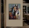 Black Horse Canvas Print Painting Poster, Horse Wall Painting, Animal Decor, Modern Artwork, Animal Wall Art, Home Gift, Ready to Hang Solid Frame Canvas Painting. 