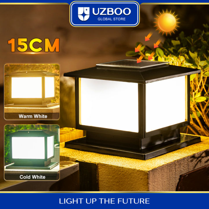UZBOO Outdoor Pillar Lights Solar Charging IP65 Waterproof Column Lamp