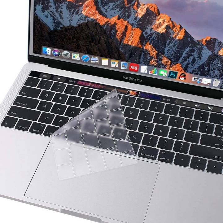 MacBook%20Pro%20Keyboard%20Cover%20with%20Touch%20Bar%20for%2013%20and%2015%20inch%202019%202018%202017%202016%20Apple%20Model%20A2159,%20A1989,%20A1990,%20A1706,%20A1707%20Silicone%20Skin%20Protector,%20Black%20-%20Image%202