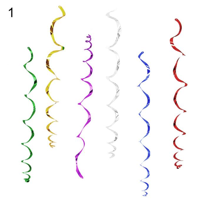 1 Set Party Ribbon Eye-catching Waterproof PVC Decorative Ceiling Hanging Swirl Ribbon for Home