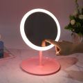 Pink LED Light Makeup Mirror Re-chargeable Vanity Mirror with Detachable Storage Tray 3 Level of Brightness Touch Screen. 