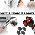Double Heads Heating Body Massager – Electric Facial Deep Tissue Fitness Massage Stick – Head Neck Waist Leg Muscles Pain Relief Massage Hammer – Handheld Deep Tissue massage – Full body Tapping Massager - Body Shaping Exercise Massaging machine. 