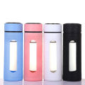 Glass Water Bottle with Plastic Case Heat Resistant Leak-proof Drinking Bottles Car Tumbler Cup for Tea Milk Juice 450ml(Multicolor 1-piece). 