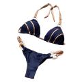 Bathing Suit Eye-catching Bikini Bra Panty Set Summer Beachwear. 