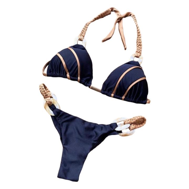 Bathing Suit Eye-catching Bikini Bra Panty Set Summer Beachwear