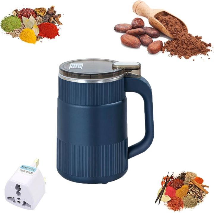 MS   Household Small Powder Grinding Machine, Electric Mini Spice Grinder Add 5 Blades, 304 Stainless Steel Grinding Fine Powder for All Kinds of Grains, Condiments, Coffee Beans