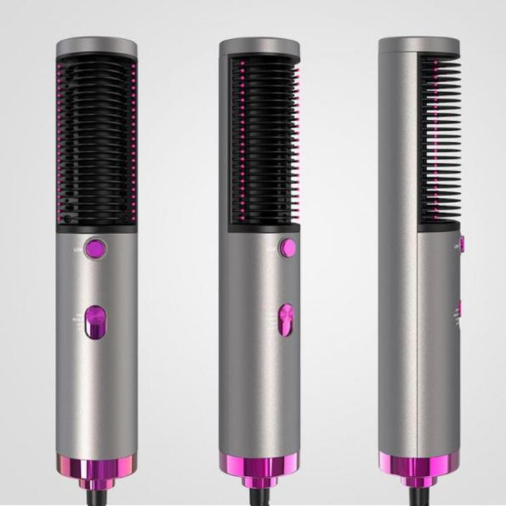 Professional Hair Straightener Hot Air Blower Brush 3 in 1 for Girls / Heavy Duty 1200 Watt Hot Air Hair Dryer & Straightener Brush with Speed Adjustment / Multifunctional Hair Dryer and Volumizer with Ceramic Coating Comb Teeth
