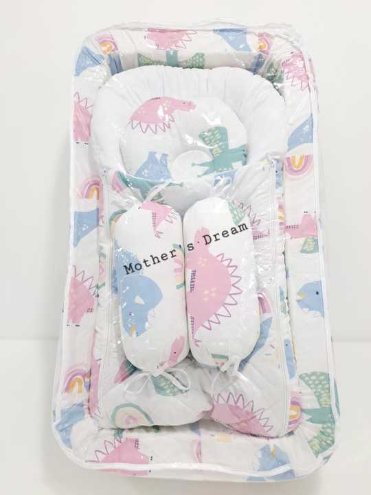 Export Quality Baby Bed Set With Mosquito Net 3 Pillows And 1 Bedding Comforter ,Full package ForNew Born Baby.Colors Available