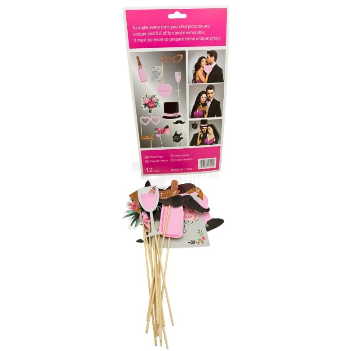 Team%20Bride%20Team%20Groom%20Props%20-%20Bride%20To%20be%20Themed%20Party%20-%20Pink%20And%20Black%20-%20Unisex%20-%20Pack%20Of%2012%20Props%20-%20Image%203