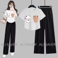 Dudu Bubu Printed T-shirts and Plazo Crop top Suits For Women And Girls. 