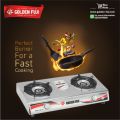 Golden Fuji - 2 Burner Gas Stove - Blue Flame - Auto Ignition - Strong Body - NG/LPG. 