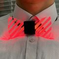 Colorful LED Acrylic Bow Tie Change 7 Lighting Colors Men Bow Tie Flashing LED Bow Tie Light Up Party Luminous Bow Tie A. 