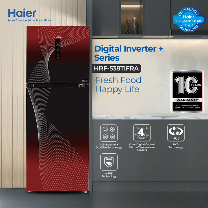 Haier%2019%20Cu%20Ft%20-%20Digital%20Inverter%20-%20HRF-538TIFRA%20(%20Fresher%20&%20HCS%20Technology%20+%20Digital%20Control%20Panel%20+%20Turbo%20Fan%20+%204%20Temperature%20Sensors%20+%20ABT%20Technology%20+%20Inverter%20Compressor%20+%20Glass%20Door)%20Red%20Colour%20Refrigerator%20/10%20Years%20Warranty%20-%20Image%202