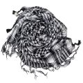 Arab Keffiyeh Men Winter Military Tactical Windproof Scarf Black and White 100% Cotton Muslim Hijab Shemagh Square Scarves. 