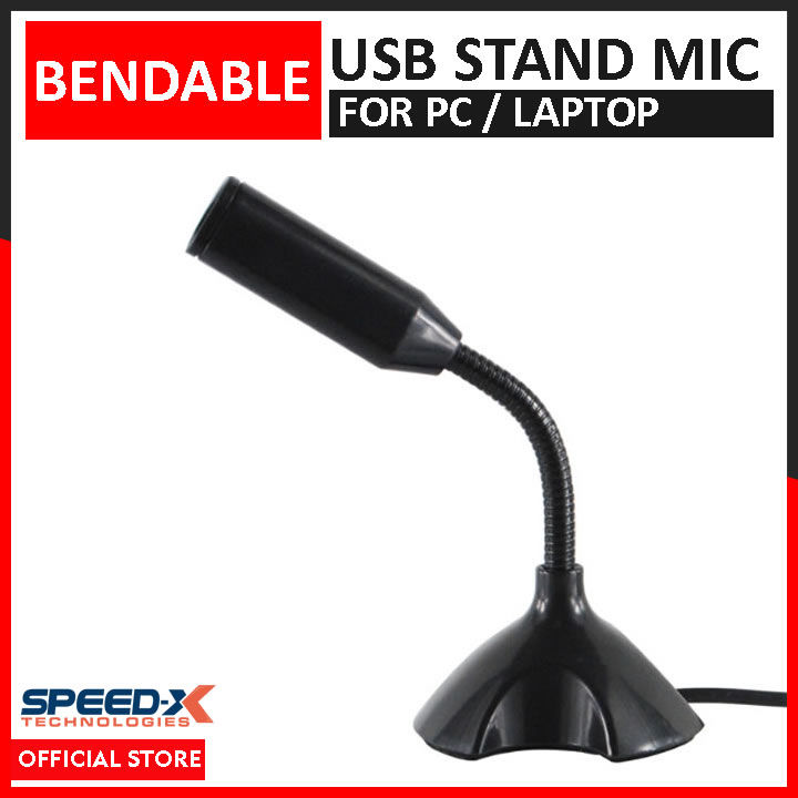 USB Stand Mic Microphone for Laptop / PC Computer - (Adjustable / Bendable)