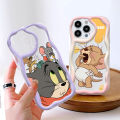 Hontinga for Vivo Y17S Back Cover Tom and Jerry Cream Texture Phone Case Wavy Edge Soft Silicone Cover. 