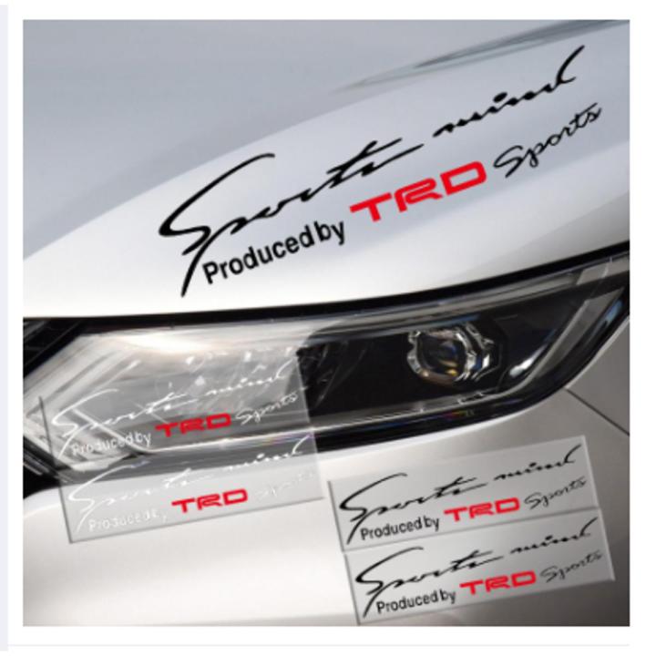 12 inch black Sports Mind TRD Bonnet Sticker for cars