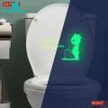 Toilet Stickers Cartoon Character Pattern Luminous Wall Art Bathroom Decoration. 