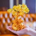 Feng Shui Money Wealth Tree Yellow Citrine Amethyst Crystal Lucky Tree Decor Cologo. 