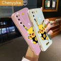 chenyyka For Samsung Galaxy S20 Case Cartoon Cute Pikachu Luxury Plating Side Phone Cases Pattern Silicone Casing Full Back Cover Camera Protection Softcase. 
