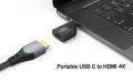 USB C to HDMI 4K, Mini Size Aluminum Type C to HDMI Female Adapter. 