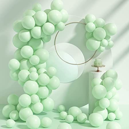 Pack of 30pcs 10inch long Angori Green Matte Latex Pastel Balloons Angori/Graps Balloon for birthday Paper craft exprasive wedding Holiday Family Gathering Party Decorations Helium Balloon Bridal Shower Party