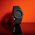 Black Arabic Aura Watch for Men Stylish Luxury Watch Arabic Dial Quartz Movement Unisex Fashion Watch with Arabic Numerals Fiber Chain Butterfly Clasp Premium Business Casual Wrist Watch. 