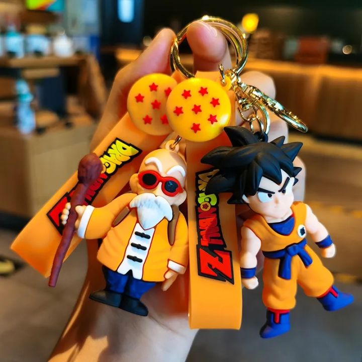 Dragon Ball Z Keychain Fashion Jewelry Son Goku Vegeta Piccolo Action Figures 8CM PVC Key Ring for Men Women Bag Pendant Gift