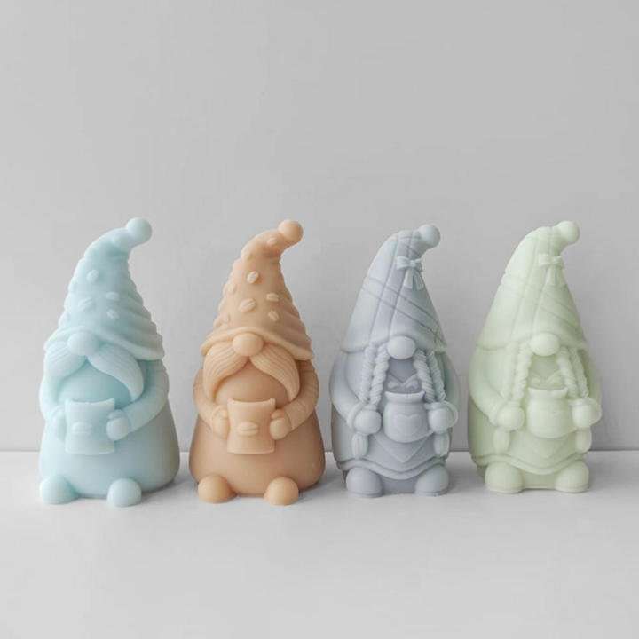 Handmade Soap Molds Whiskers Old Man Scented Candle Making Tools Fairy Tale Character Candle Molds Magical Dwarf Candle Making Accessories DIY Fairy Dwarf Ornament Mould