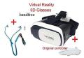 VR Box 3D Virtual Reality Glasses (White/Black) With Free Bluetooth Remote Controller (White). 