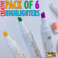Mini Cute Pencil Shape Colourful Highlighter Markers, 6pcs/set Highlighter Pens| Cute stationary items for girls. 