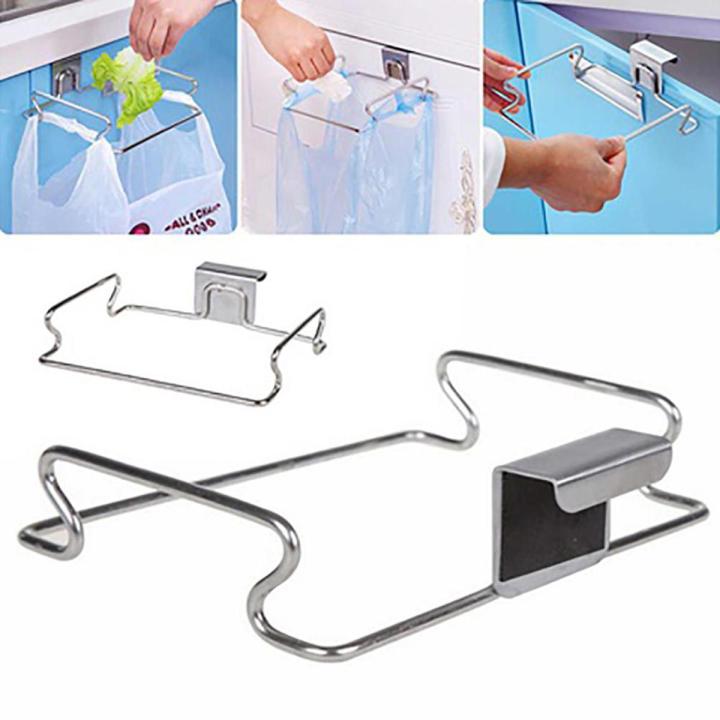 Kitchen Cabinet Door Back Hanging Holder Rack Organizer for Trash Bag Towel