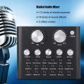 Live Sound Card V8, Metal Shell Mobile Phone Computer Voice Changer Sound Card with 112 Electro-acoustic 18 Sound Effects 6 Effect Modes, for Live Recording Online Singing. 