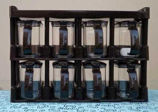 Galaxy%20Masala%20Rack%20with%20spoon%20Dark%20Brown%20Spice%20Rack%20Kitchen%20Rack%20Masala%20Box%20Spice%20Rack%20box%20with%20Automatic%20Lid%20Cooking%20kitchen%20accessories%208%20Pieces%20Masala%20Rack%20-%20Image%2010