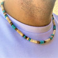 Men's African necklace, Men african Beaded jewelry, Surfer necklace Gifts for men, Wooden Beach Necklace. 
