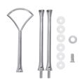 1 set 2 3 Tier Cake Plate Stand avy Metal Center Handle Fitting Hardware RodShape:Fan Color:Silver Amount:1 Sets. 